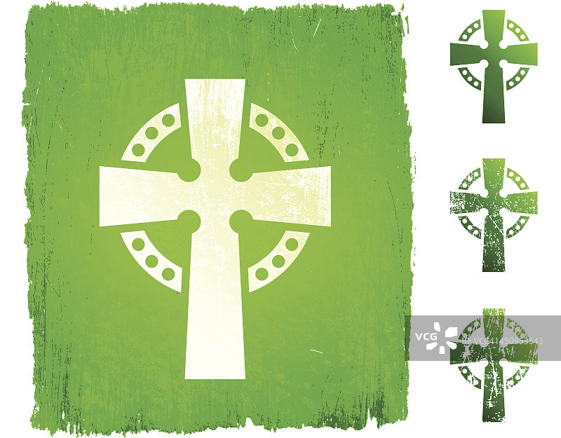 爱尔兰十字架绿色图标图片素材