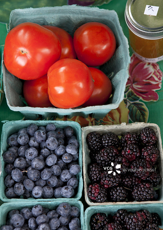 农贸市场摊位的俯视照片图片素材