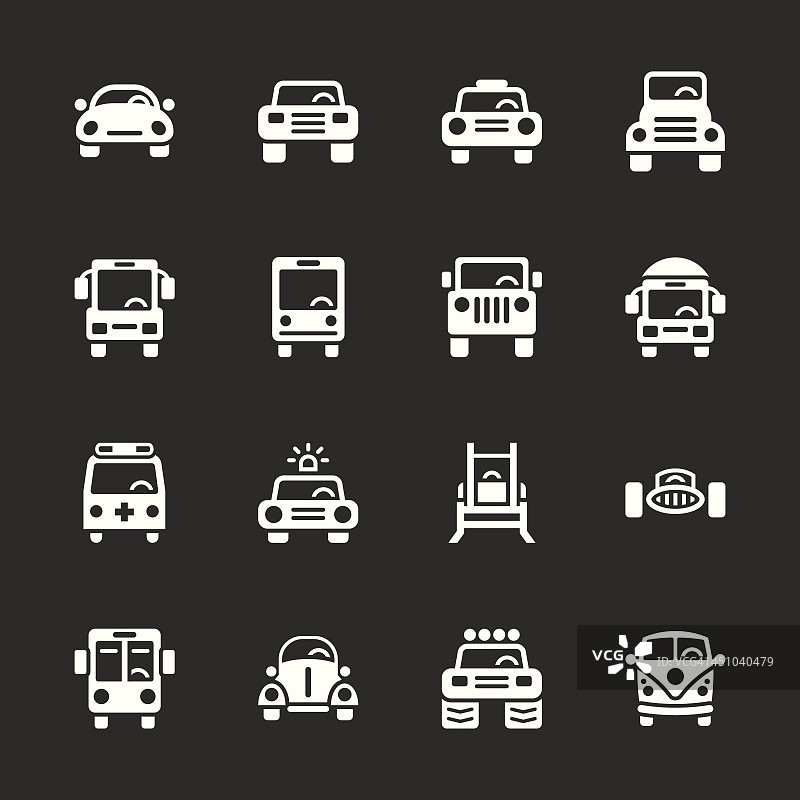 汽车收藏图标 - 白色系列 | EPS10图片素材