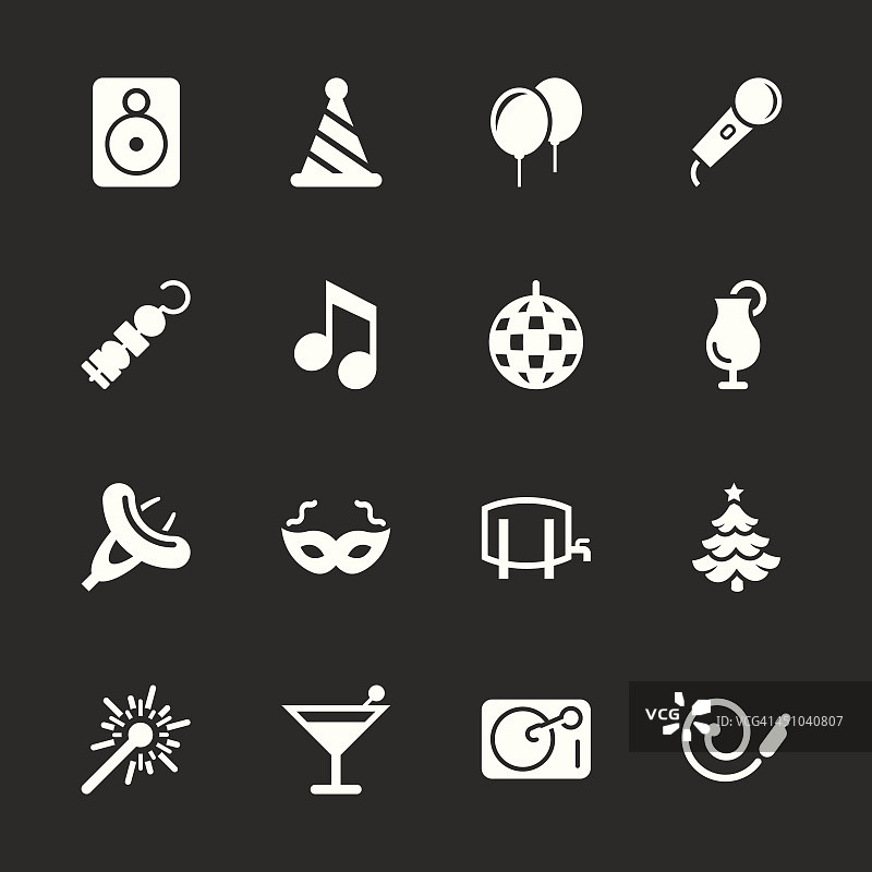 节日图标 - 白色系列 | EPS10图片素材