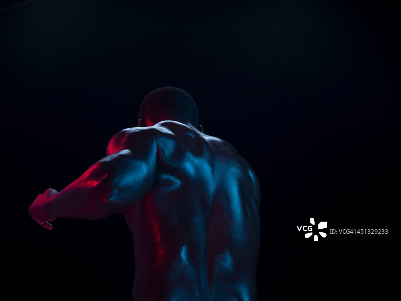 罕见的健壮男人背部和手臂细节图片素材