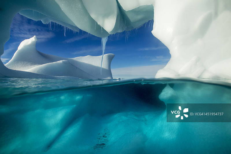 南极半岛水下冰山图片素材
