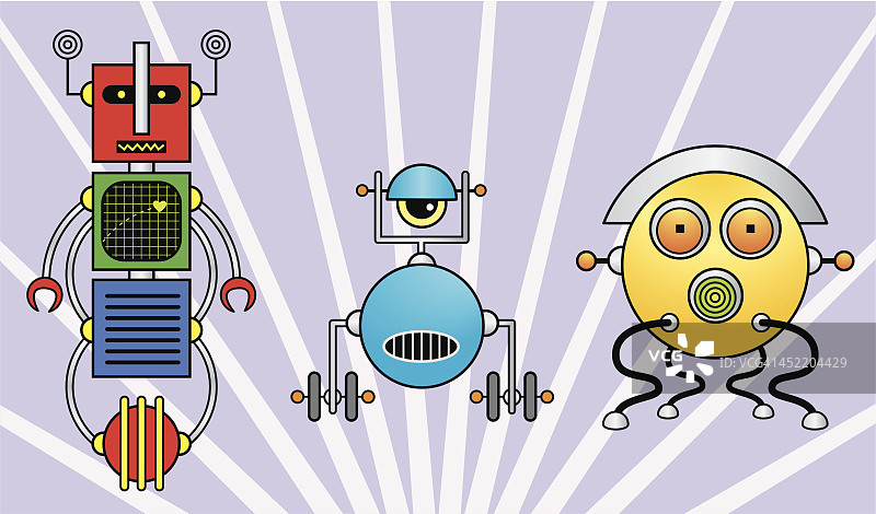 彩色机器人图片素材