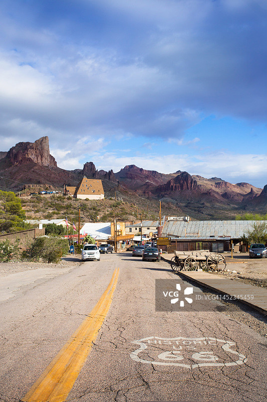 66号公路上的旧矿业小镇图片素材