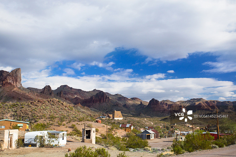 西部古老矿镇图片素材