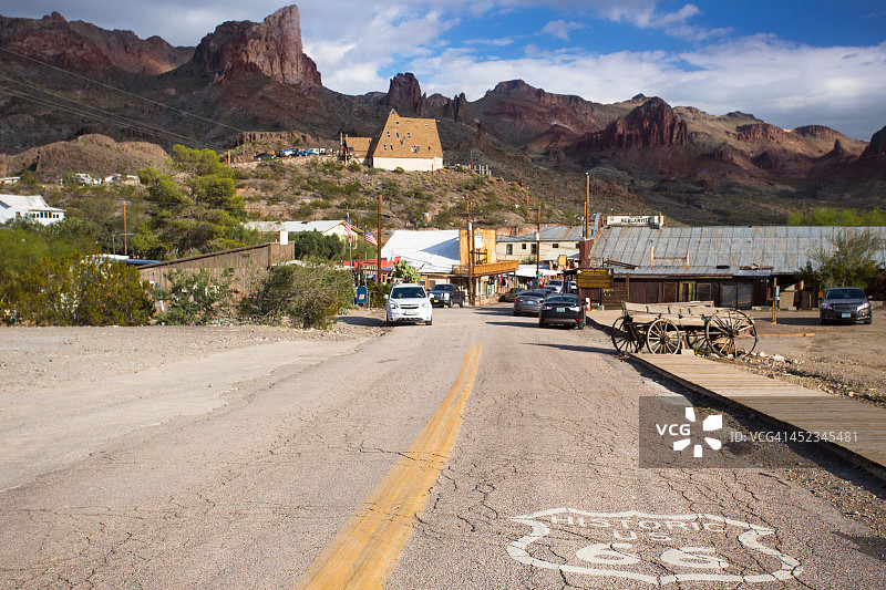 66号公路上的旧矿业小镇图片素材