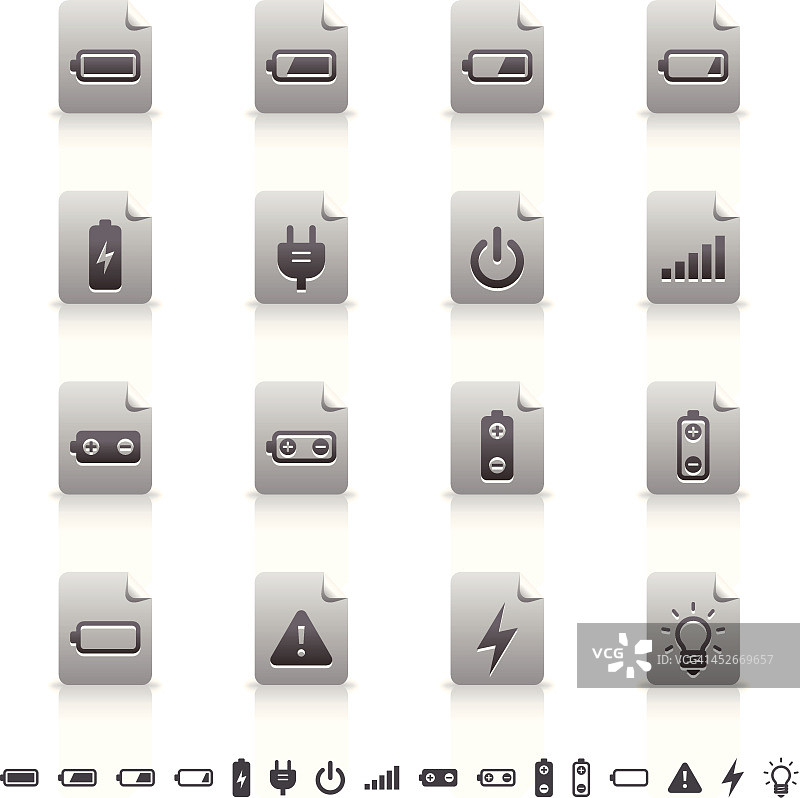 电池与电源贴纸图标合集图片素材