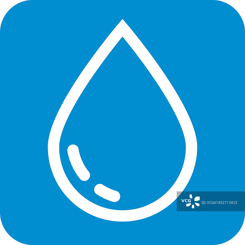 圆角扁平蓝色水滴图标图片素材