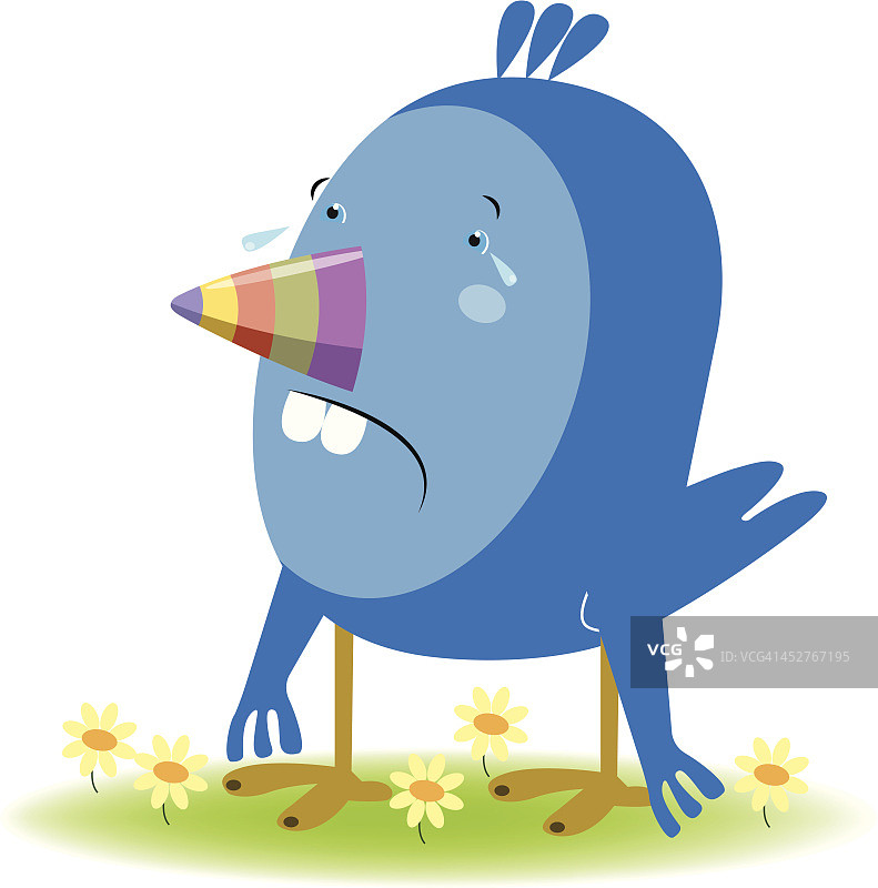 悲伤的蓝鸟图片素材