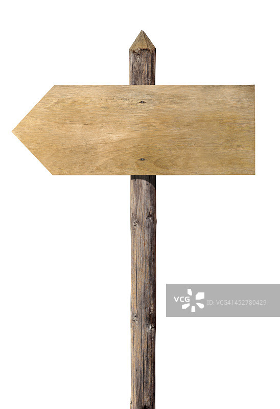 白色背景上的木质标牌图片素材