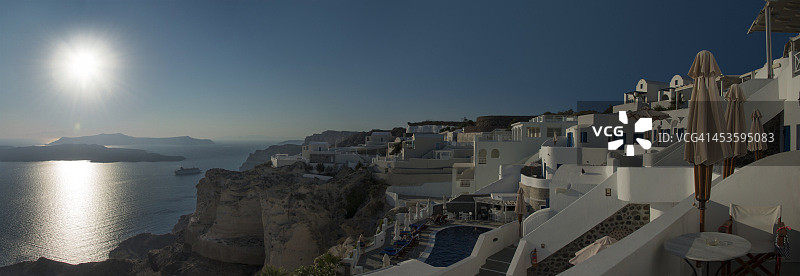 圣托里尼西海岸的酒店图片素材