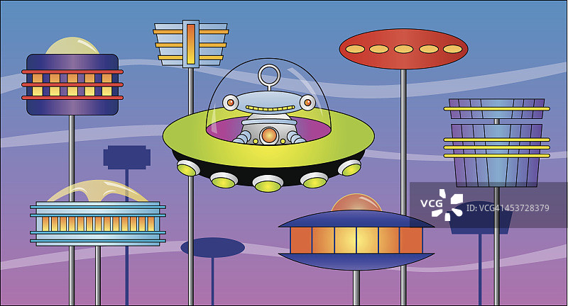 机器人天空之城图片素材