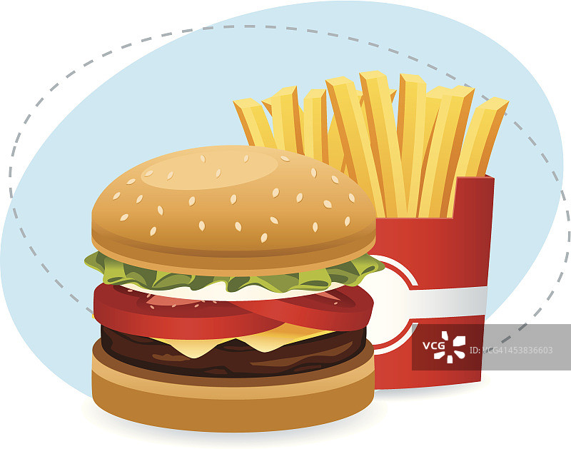 汉堡和薯条图片素材