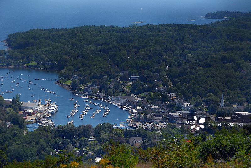 缅因州卡姆登和佩诺布斯科特湾风光图片素材