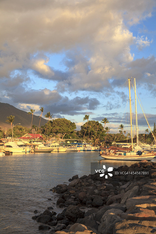 美国夏威夷茂宜岛拉海纳历史名镇图片素材