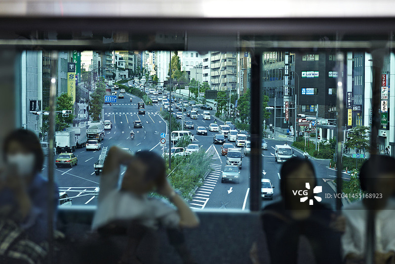 透过火车车窗看城市风景02图片素材