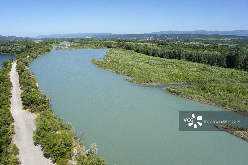 佩尔蒂附近迪朗斯河的鸟瞰图图片素材