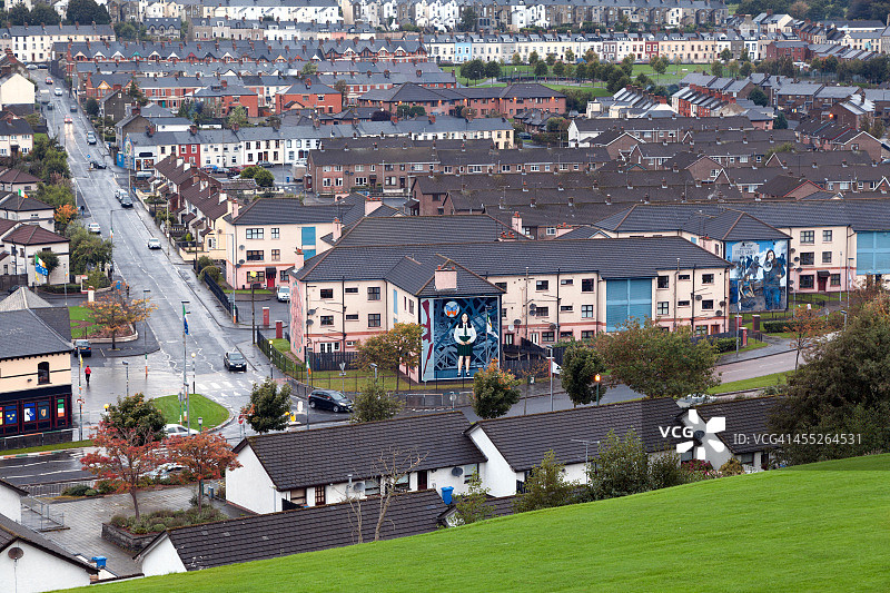 北爱尔兰德里市的博格赛德街区图片素材