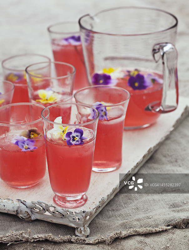 鲜花柠檬水图片素材