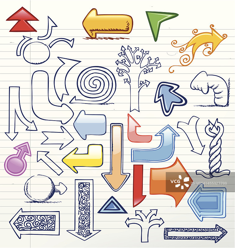 涂鸦箭头符号图片素材