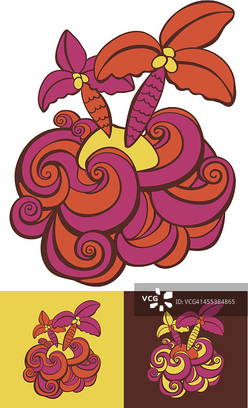 波涛中的岛屿图片素材