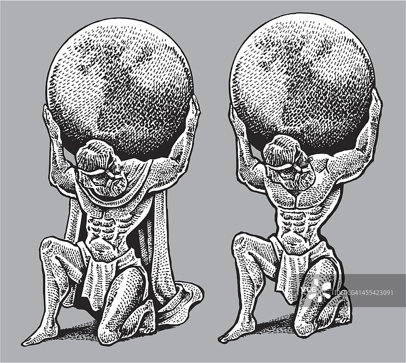 阿特拉斯控股公司承载世界重量图片素材