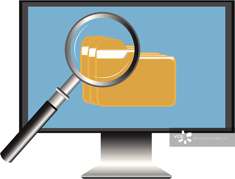 电脑文件搜索矢量图图片素材