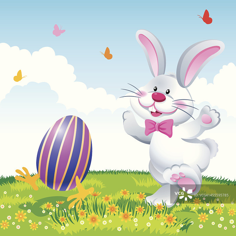 复活节彩蛋兔子图片素材