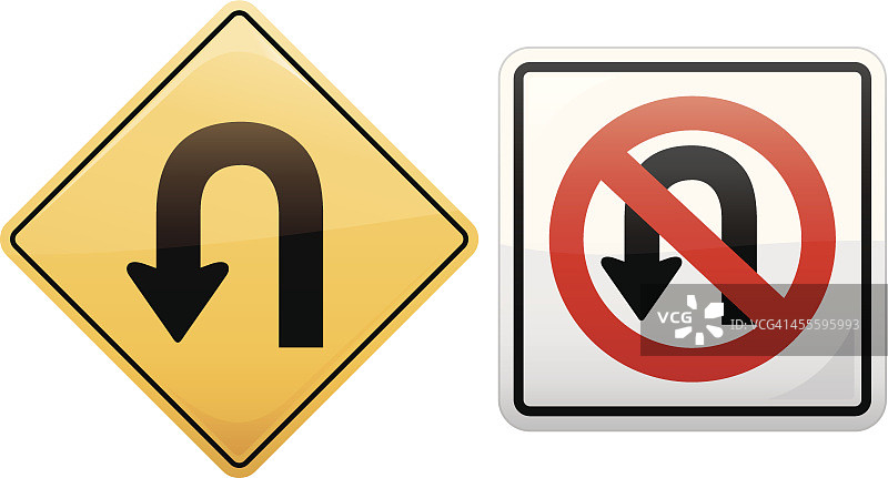 U型转弯标志图片素材