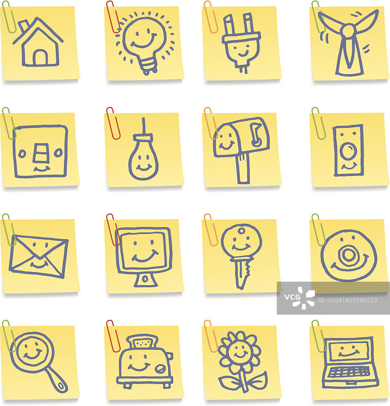 便利贴上的温馨家园图标图片素材