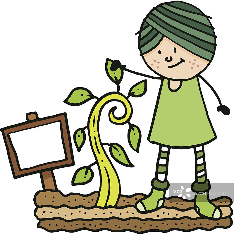 种植绿色植物的人图片素材