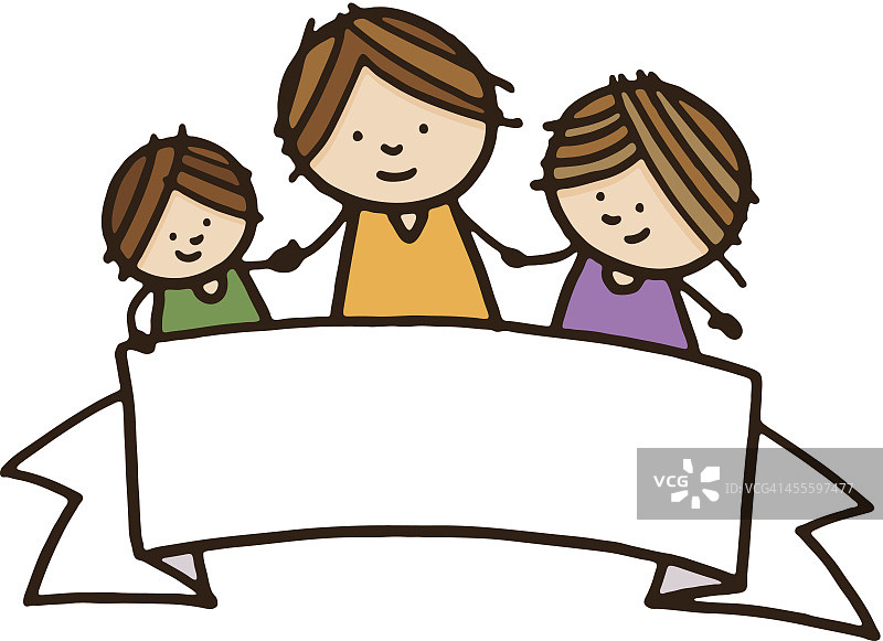 带有banner的家庭图片素材