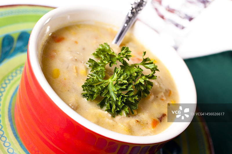 自制玉米浓汤图片素材