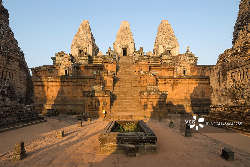 柬埔寨吴哥窟比粒寺的日落图片素材