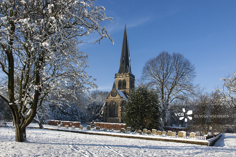 雪中的温特沃斯乡村教堂2图片素材
