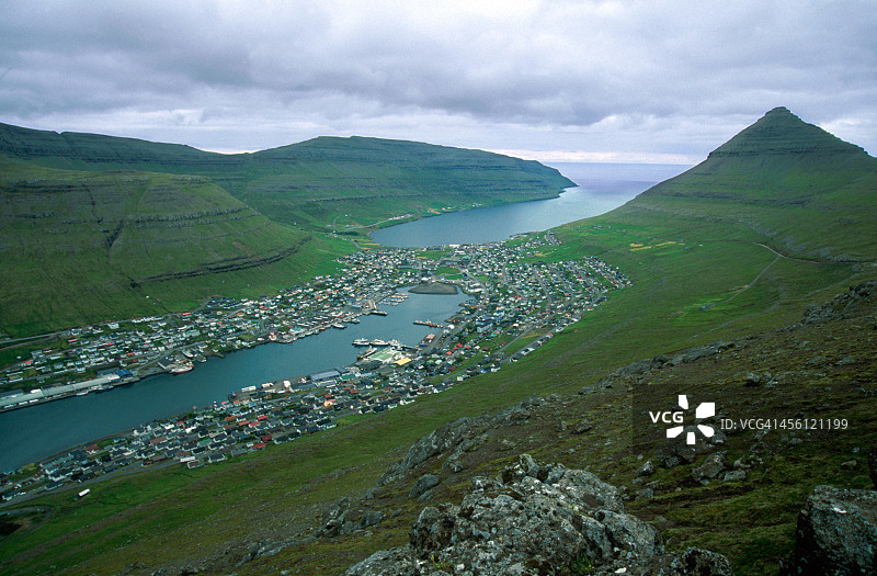 法罗群岛克拉克斯维克镇风光图片素材
