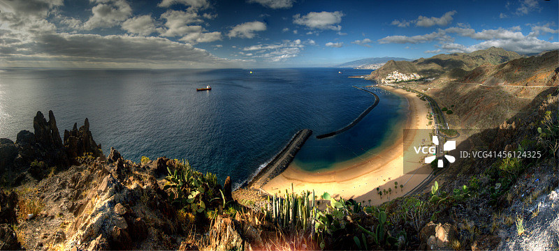 特雷西塔斯海滩全景图片素材
