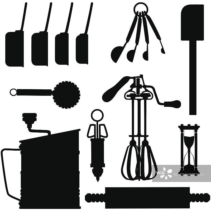 烘焙与厨房剪影图片素材