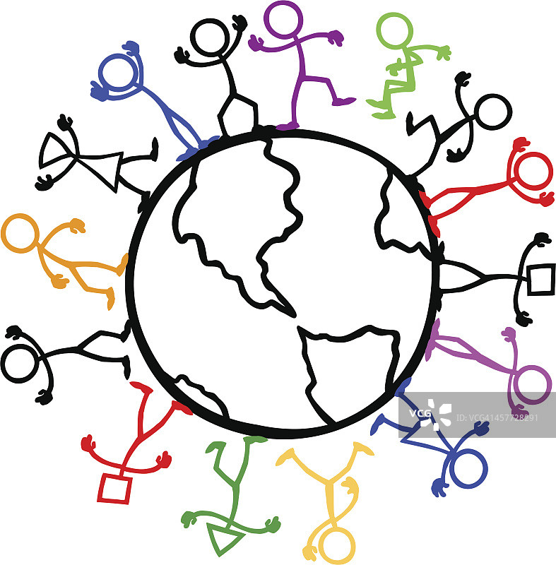 火柴人代表文化多样性图片素材