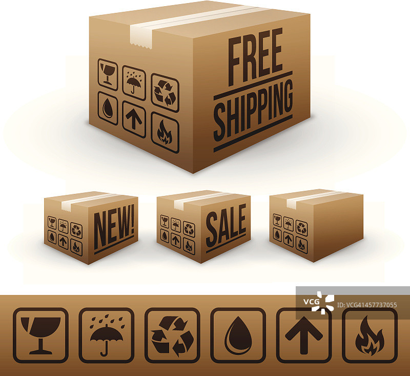 电商运输包装盒图片素材
