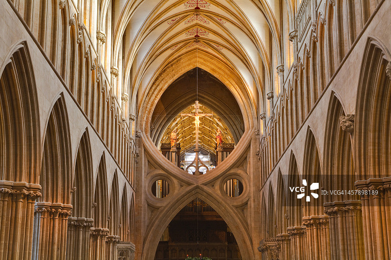 威尔斯大教堂中殿图片素材