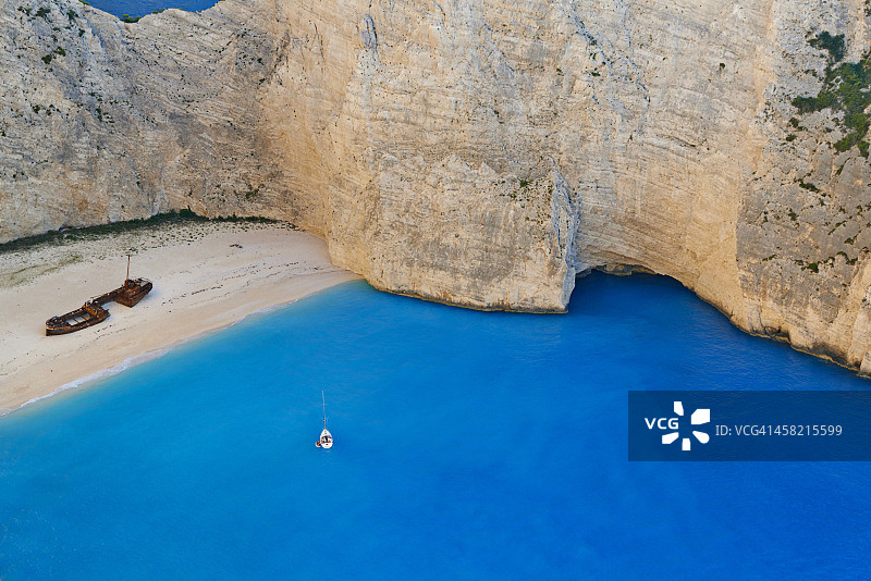 希腊扎金索斯岛：沉船海滩图片素材