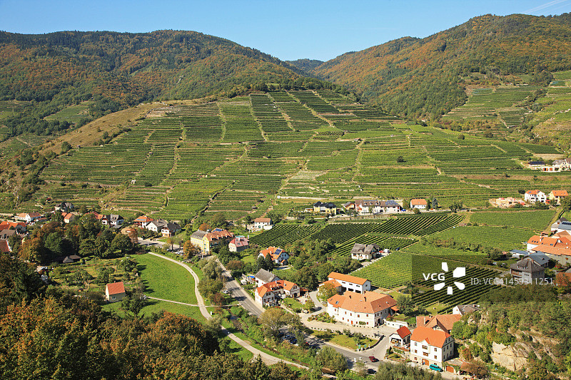 奥地利瓦豪河谷斯皮茨镇图片素材