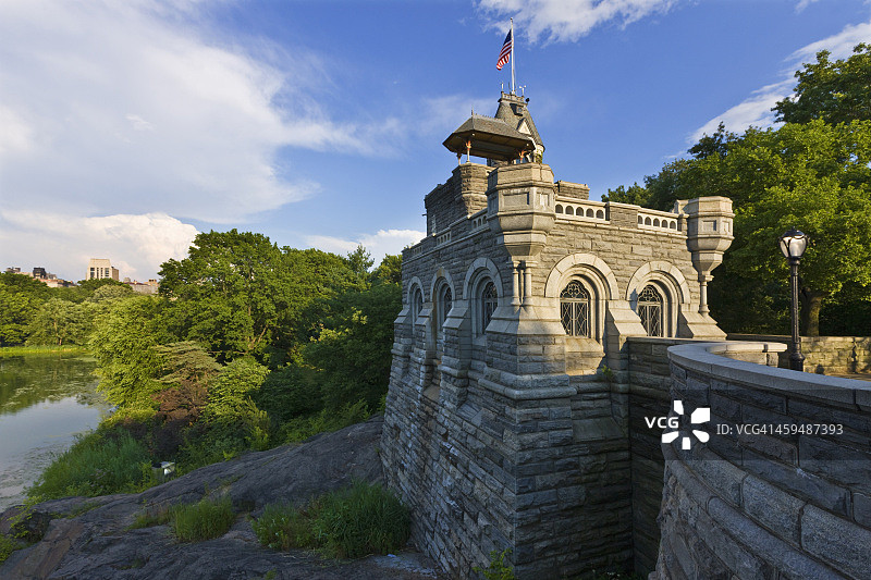中央公园的瞭望台城堡图片素材