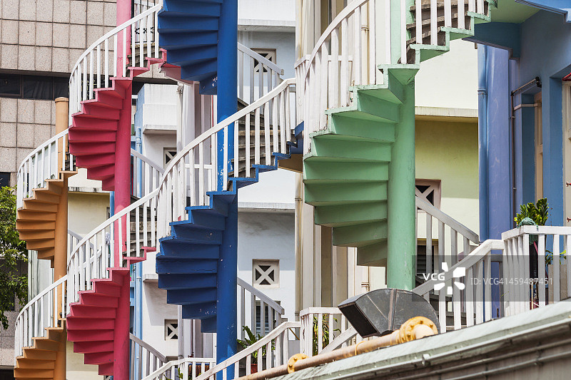 武吉士街市场附近的典型楼梯图片素材