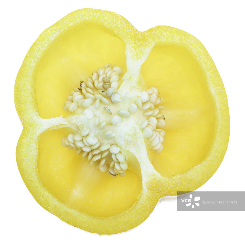 半个黄色甜椒图片素材