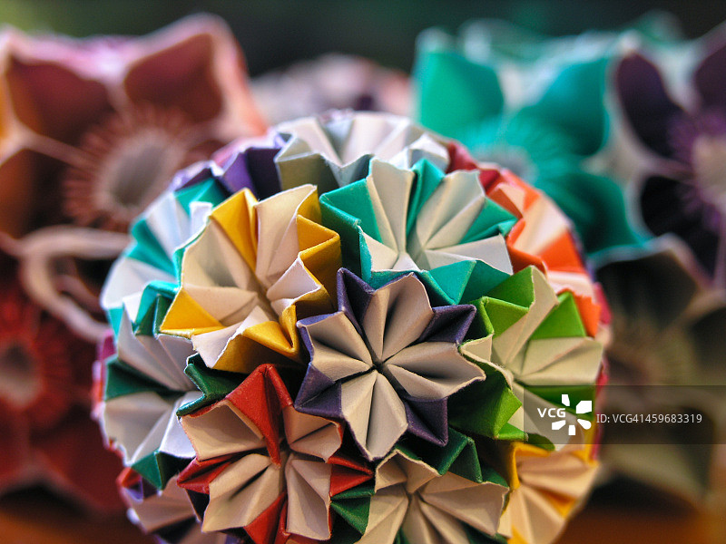彩色纸张折叠微距1图片素材