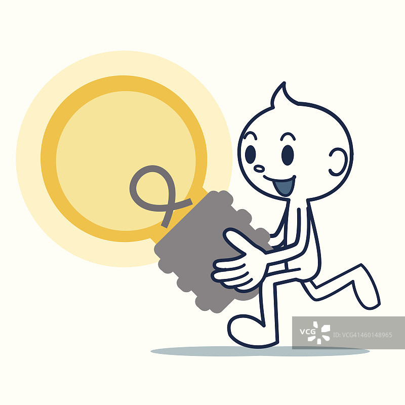 男人拿着一个灯泡图片素材