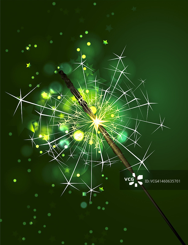 绿色墙壁前的闪光棒图片素材