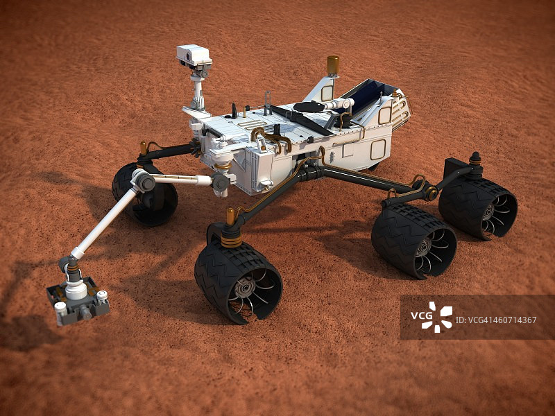 好奇号火星探测器艺术作品图片素材